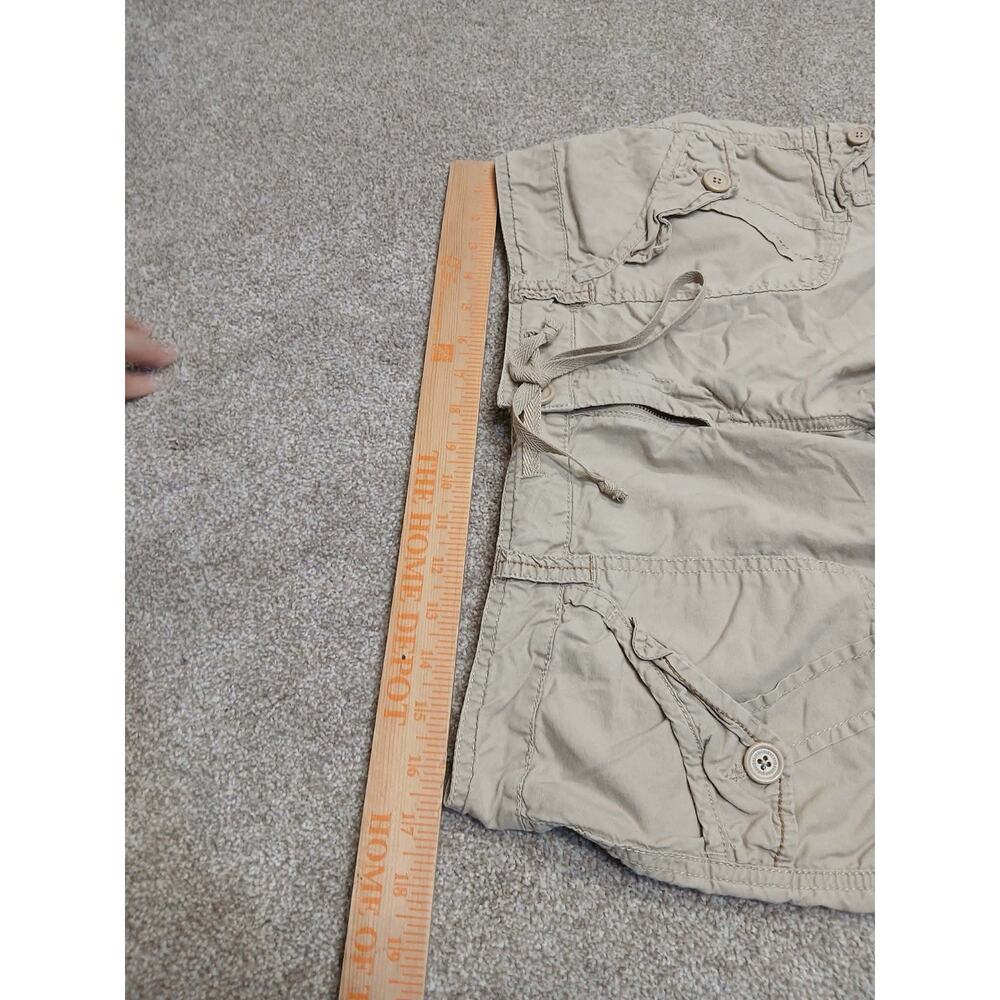 Y2K Indie Sleaze UNIONBAY Low Rise Cargo Shorts Sz 11 Khaki Cotton Utility 2000s - Picture 7 of 12